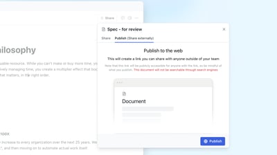 Publish documents externally