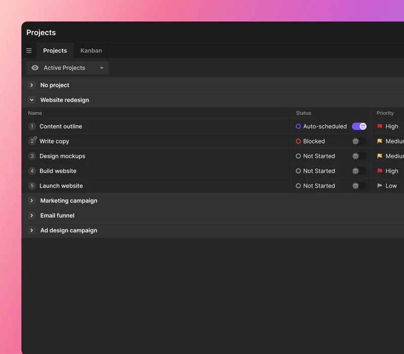 Set task urgency on Motion