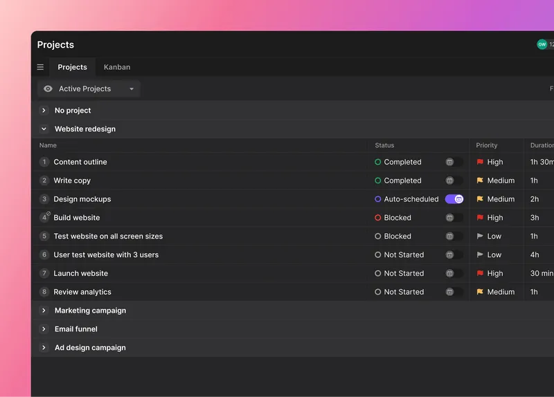 Motion dashboard screenshot