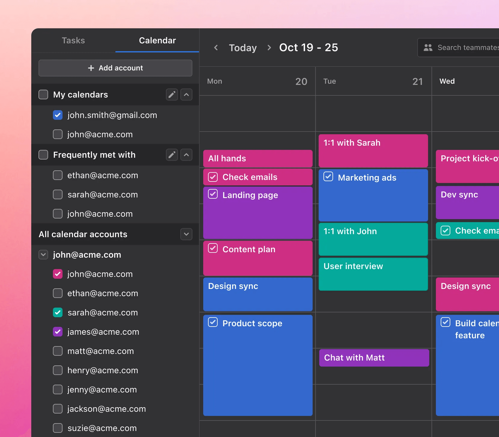 Image of synced Motion calendar