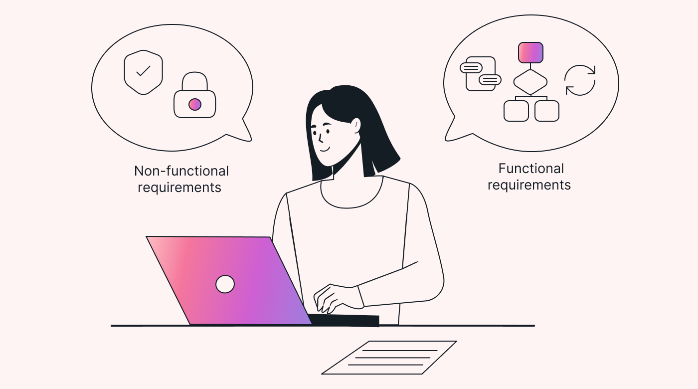 A project manager distinguishing between functional vs non-functional requirement