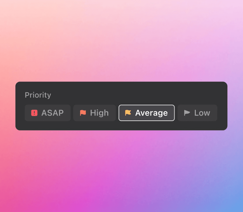 Easy priority setting modal