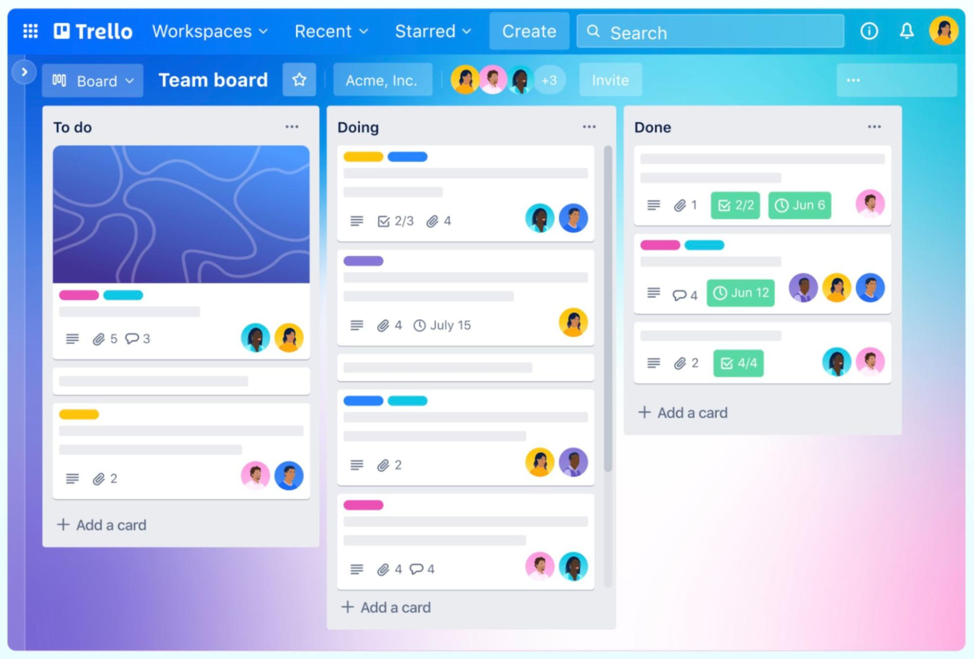 A screenshot of Trello